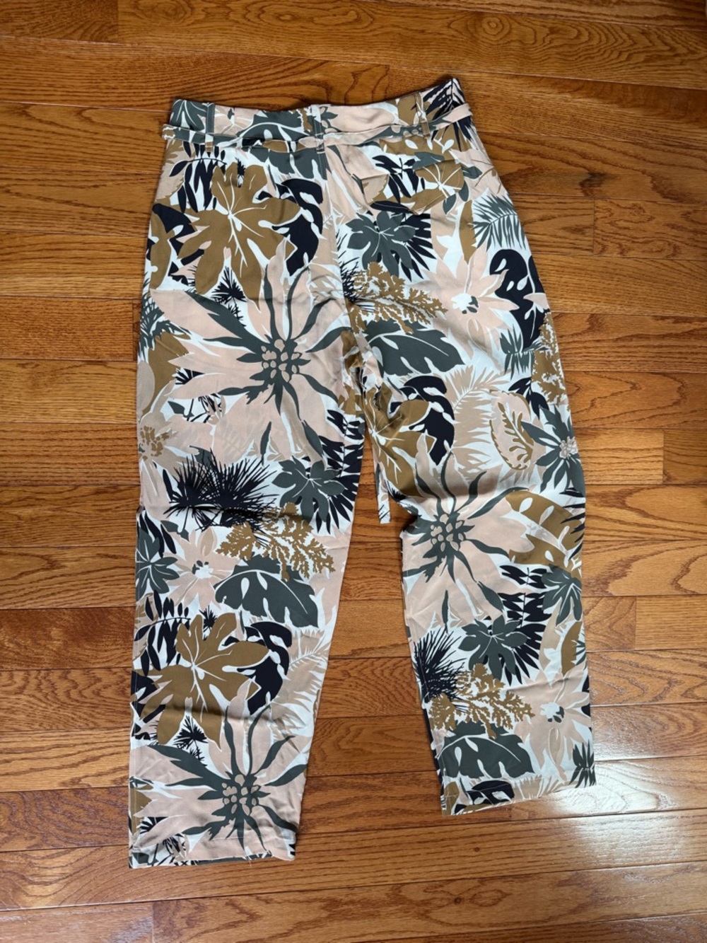 rag & bone Size 6 Victoria Tropical Print‎ 100% Silk Pants Wide Leg Pants - Picture 4 of 6